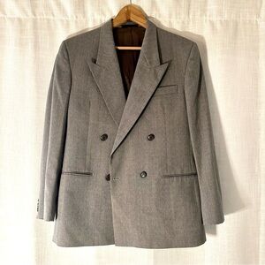 90s Vintage Oversize Blazer Grey Women’s Corporate Fall Jacket